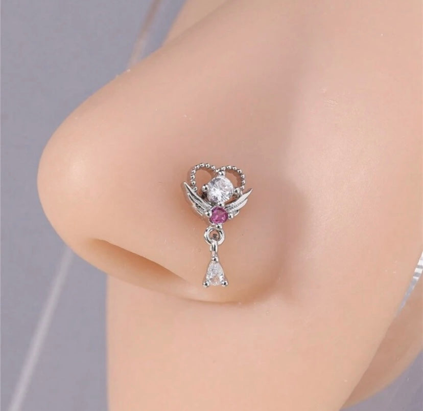 Silver sailor moon nose stud