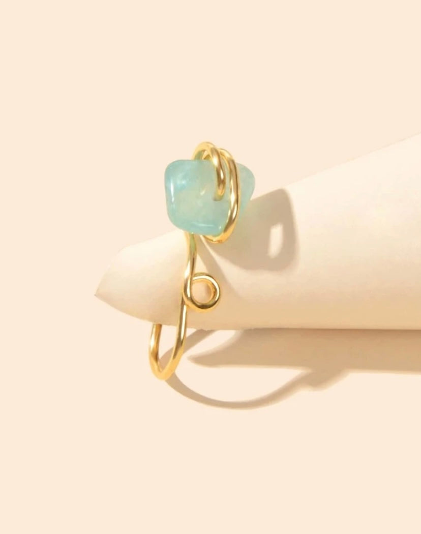 Jade gold nose cuff