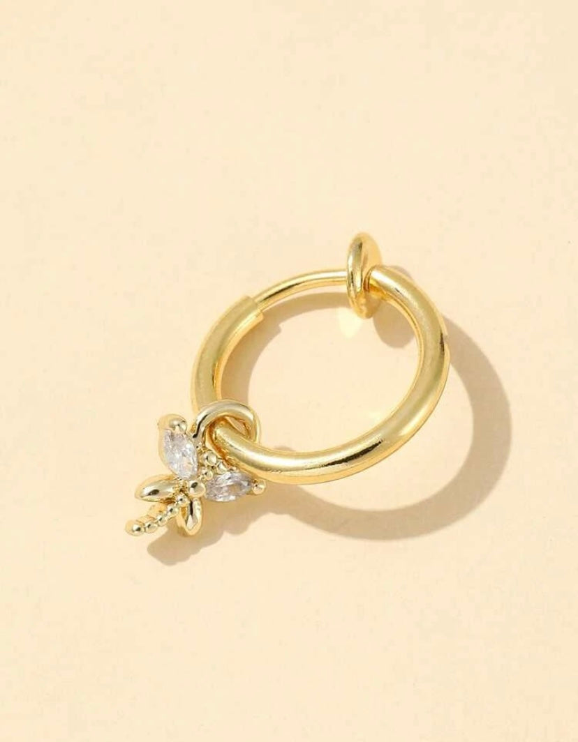 Gold non-piercing nose hoop