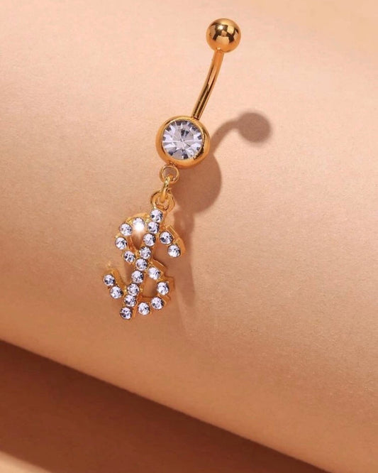 Gold/Silver money $ign belly ring