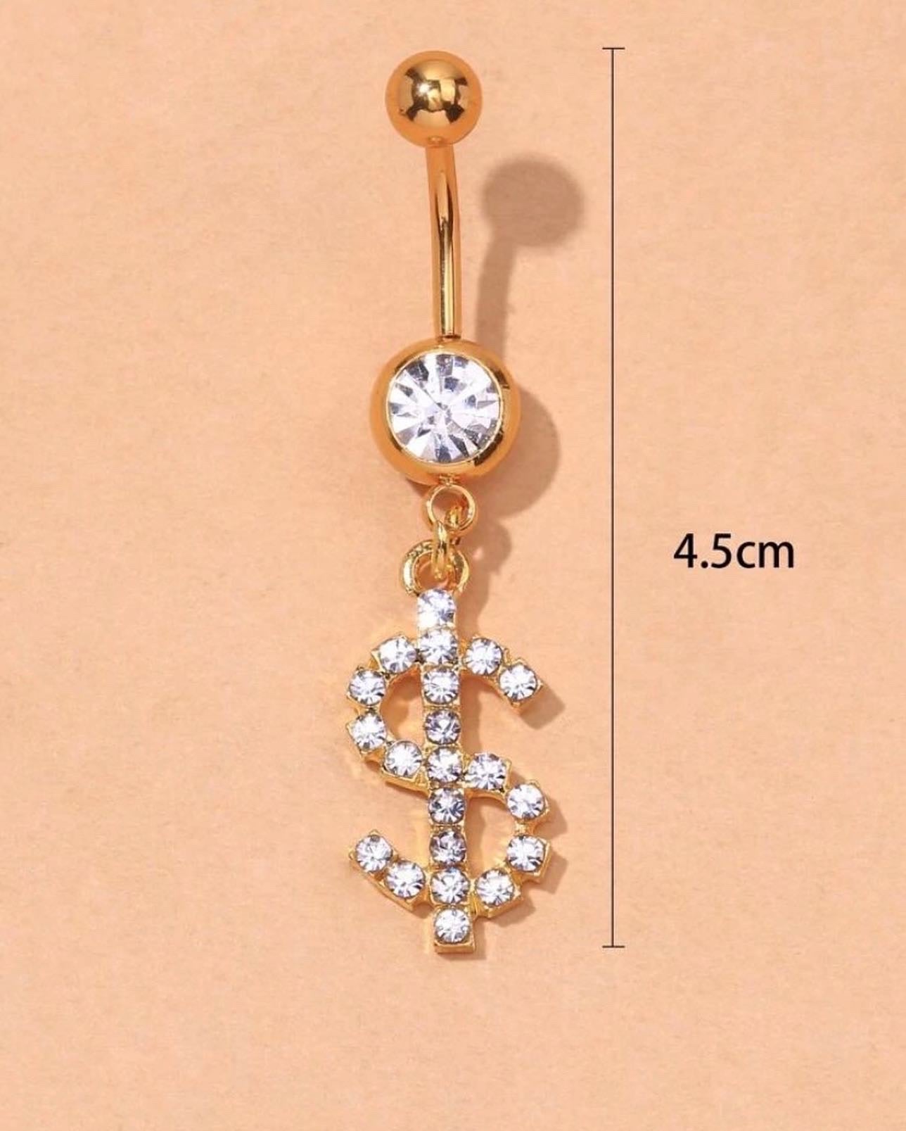 Gold/Silver money $ign belly ring