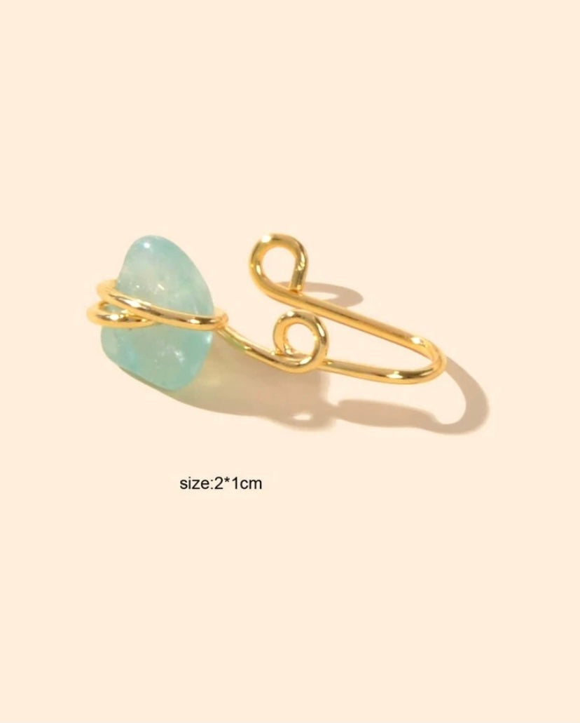 Jade gold nose cuff