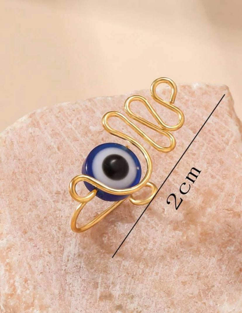 Gold blue eye nose cuff